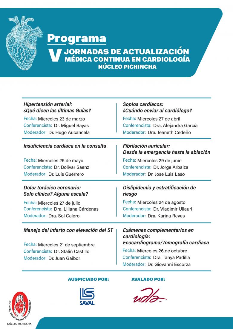 V Jornadas de actualización médica de cardiología